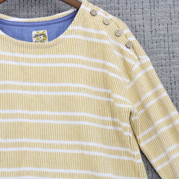 Mantaray Faithful And True Shirt Top Womens Size 14 Gold Striped 3/4 Sleeve - Picture 3 of 9